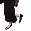 Inner Heightening Suede Rhinestone French Small Single Shoes Women's Shoes 2025 New Spring and Autumn Evening Shoes Black Commuter Shoes