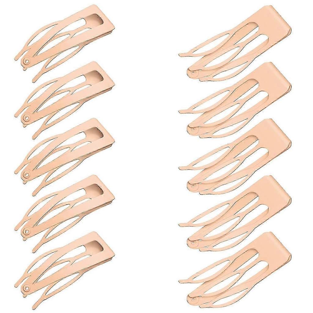 24 Pieces Double Grip Hair Clips Metal Snap Hair Clips Women Hair Barrettes for Hair Making, Salon Supplies (Cream)