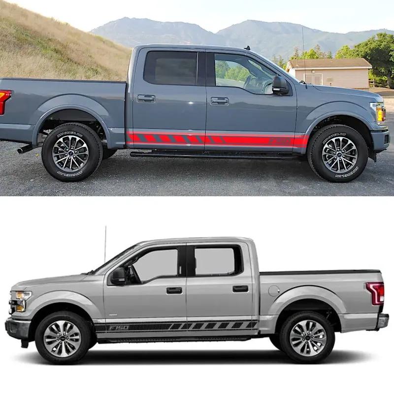Pickup Door Side Stickers For Ford F 150 Raptor Truck Graphics Skirt Stripes Decor Decals Vinyl Cover Auto Tuning Accessories