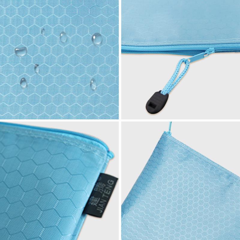 Jianteng Waterproof A4 Football File Bag - Thick Canvas Zipper Document Holder for Students