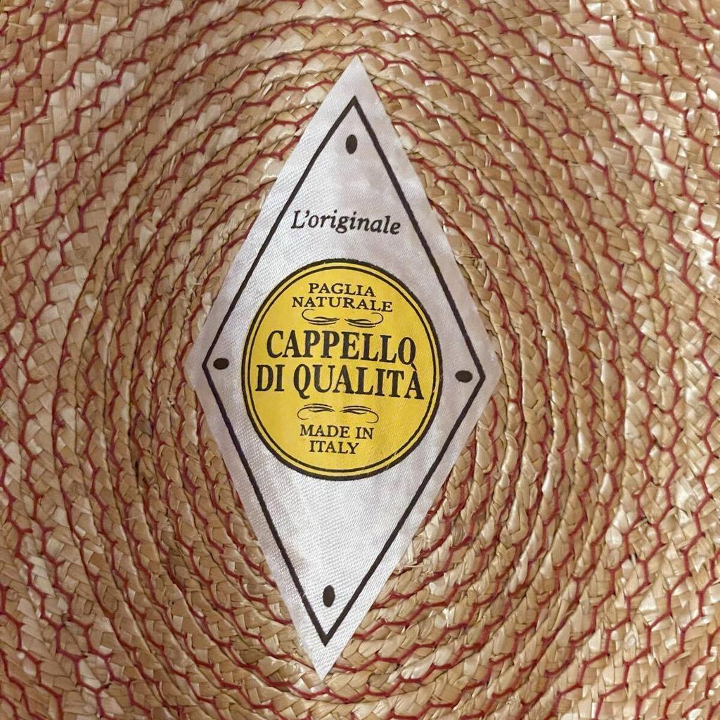 Used MADE IN ITALY GRILLO Natural Grass Straw Hat Wheat Color 58cm Grillo Made In Italy Straw Hat Folded Hat Hat Panama Hat