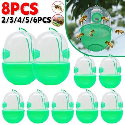 8-1PCS Reusable Fly Wasp Insect Traps Hanging Plastic Asian Hornet Catcher Fly Killer Orchard Insect Trap Pest Control Products