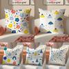 Nordic Simple Floral Polka Dot Plants Art Cushion Cover Pillowcase Short Plush Invisible Zipper Room Sofa Cushion Cover