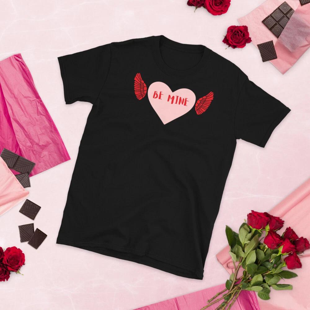 

Be Mine Valentines Day Gifts Heart With Wings Illustration Perfect For Women Tee 2XL