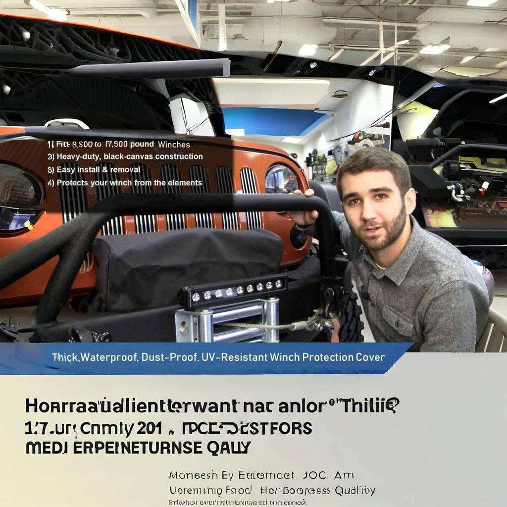 ATV Winch Cover Dustproof UV Resistant Guard Heavy Duty Towing Winch Covers For Towing Trailer 8500-17500 Lbs ATV Boat Indoor