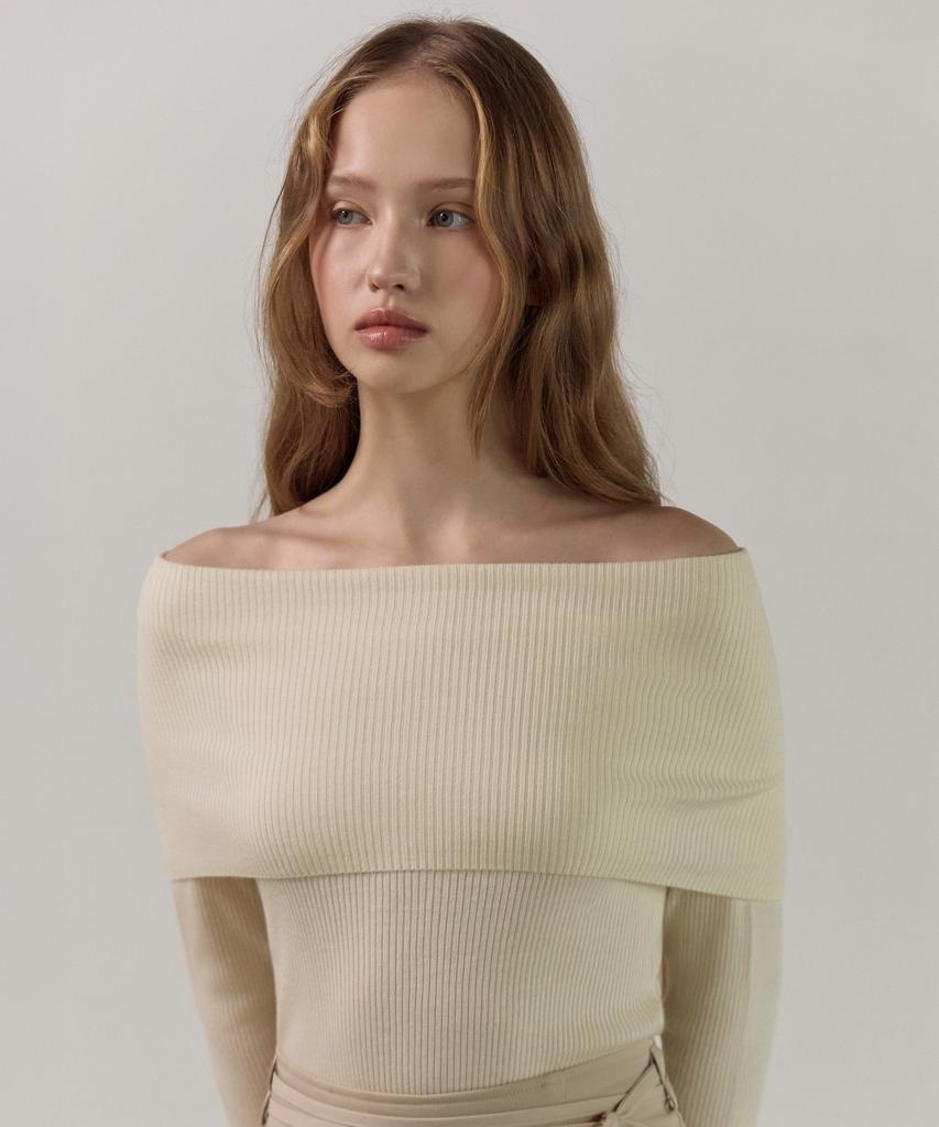 ELLIOTI Fold Neck Knit Ts_3Color
