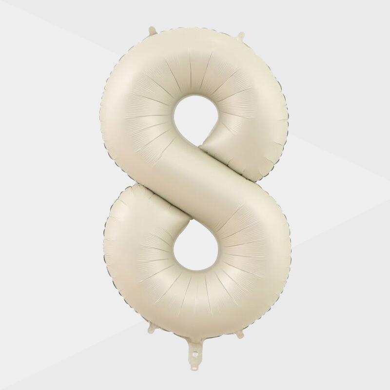 32/40inch Cream Caramel Color 1-9 Number Balloon Happy Birthday Party Decoration Balls Baby 1 2 3 Years Birthday Party Supplies