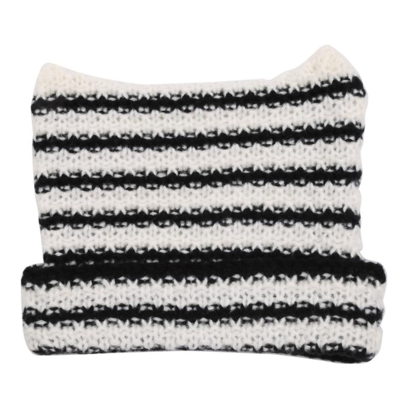 Crochet Knitted Hat Devil Horn Hat Beanie Skullies Beanie Winter Warm Funny Hat Halloween Party Cosplay Party Favors