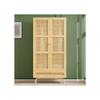 Kleiderschrank mit Kleiderstange, Rattangeflecht, Wohnzimmer, mit klappbarem Boden, Spanplatte + PE-Rattan, Farbe Natur