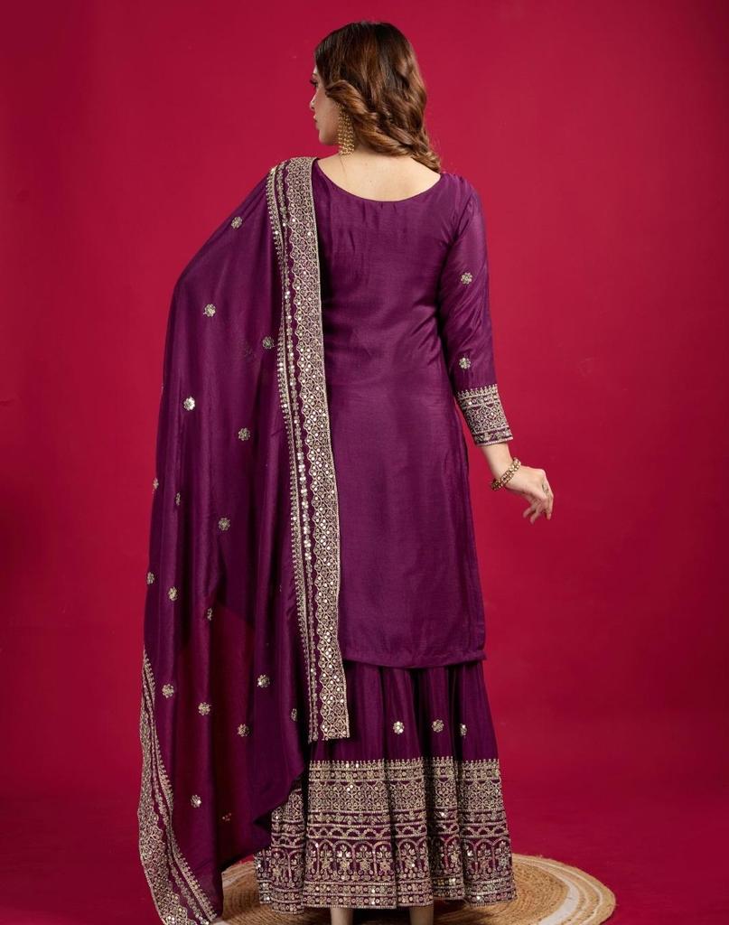 Women Indian Pakistani Salwar Kameez Sharara Set Bollywood Party Wear Ethnic Palazzo Suit