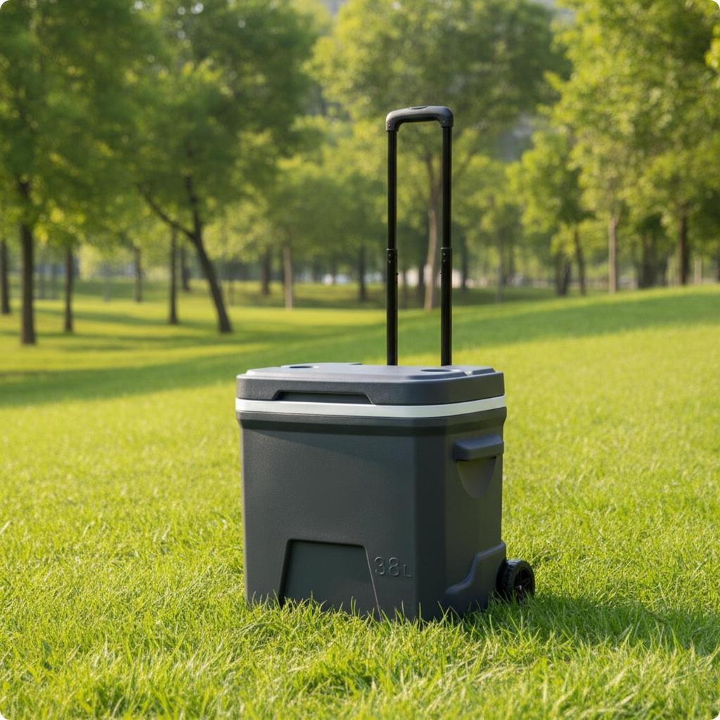 Wheeled Cooler Rugged with Wheels Leak-Resistant for Camping, Picnickers