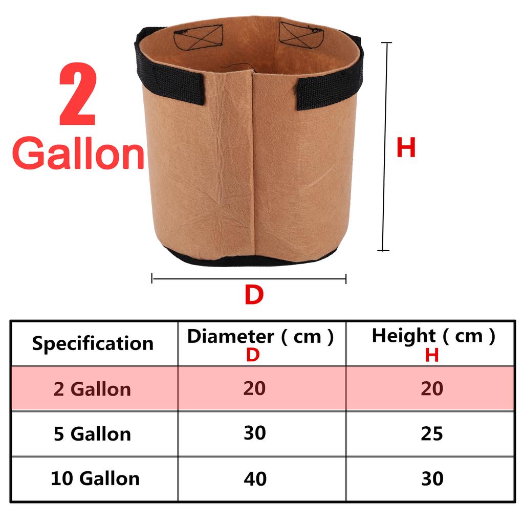 Bolsa de Cultivo de Tela para Plantas 1/2/3/5/7/10/17 Galones Maceta de Guardería Jardín Flor Verdura Tomate Patata Fresa Maceta de Cultivo