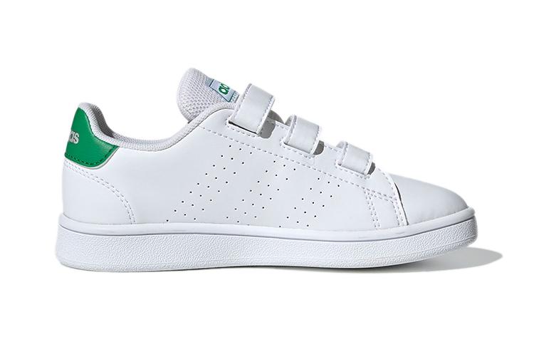 Adidas Neo ADVANTAGE Synthetic Leather Comfortable Low top Kids' Skateboarding Shoes White Children Aged 3 7 Years Old EF0223