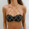 Yueran DL0001: Women's Metal Chain Halter Neck Mesh Vest