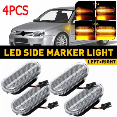 4X For VW Golf MK4 Jetta Passat Dynamic Front LED Fender Side Marker Light Clear