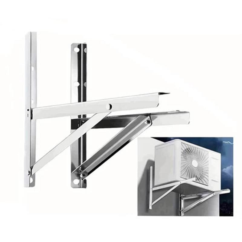 Držák klimatizace:1 pár univerzálního držáku na klimatizaci 1-1,5 HP z nerezové oceli 304 Držák klimatizace Heavy Duty Nastavitelný Snadný Bo