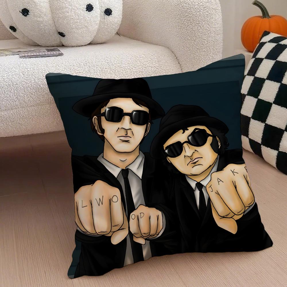 Movie Musical The BBlues BBrothers Cushion Cover Throw Pillow Cover Hidden Button Durable Polyester Chair Cushion