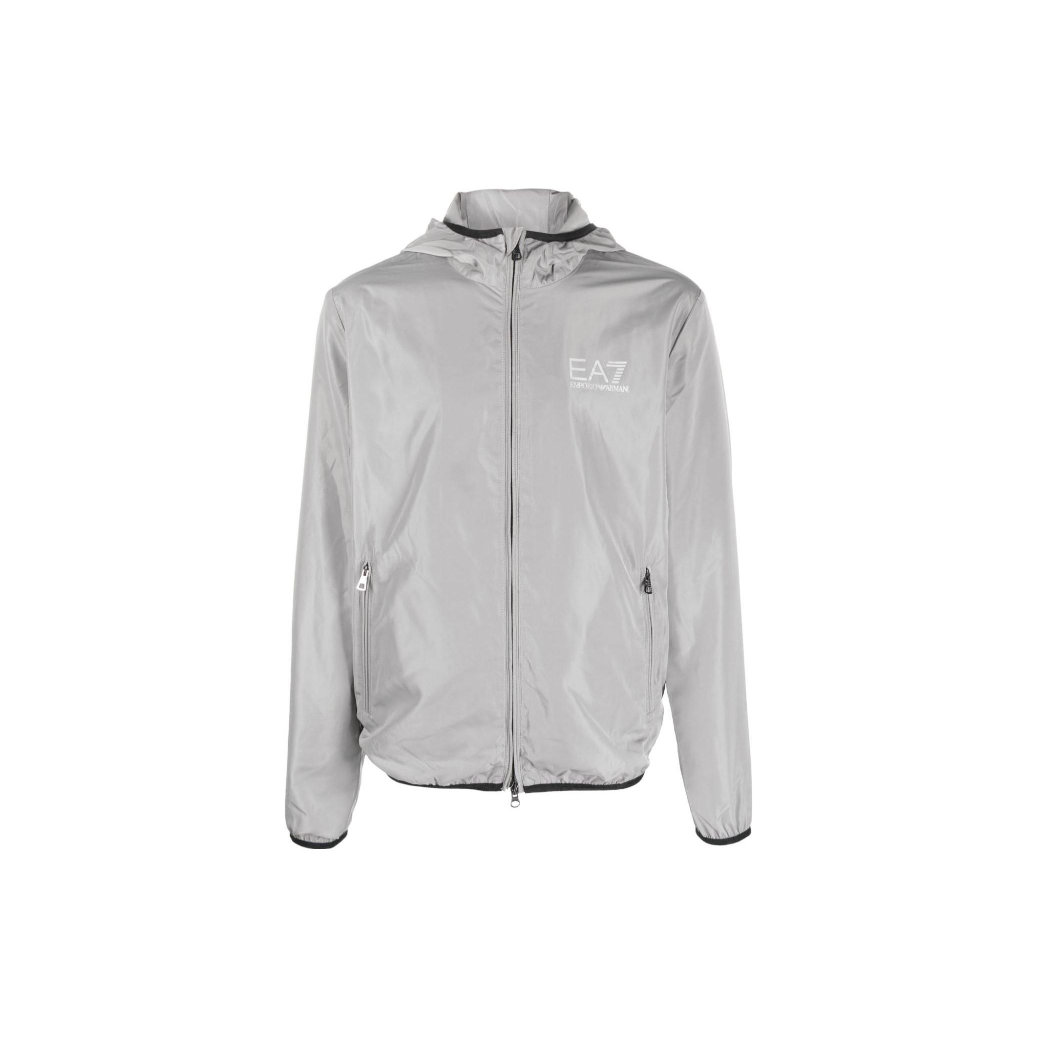 Emporio Armani Logo Letter Print Hooded Long Sleeve Casual Jacket Men jackets Gray 8NPB04-PNN7Z-1920 L