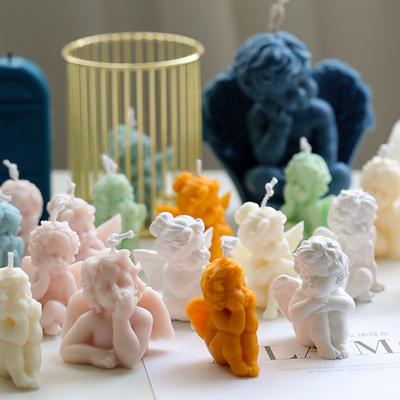 3D Angel Candle Silicone Mold DIY Handmade Candle Mold Cute Girl Angel Soap Plaster Crafts Decorative Resin Candle Making Mould