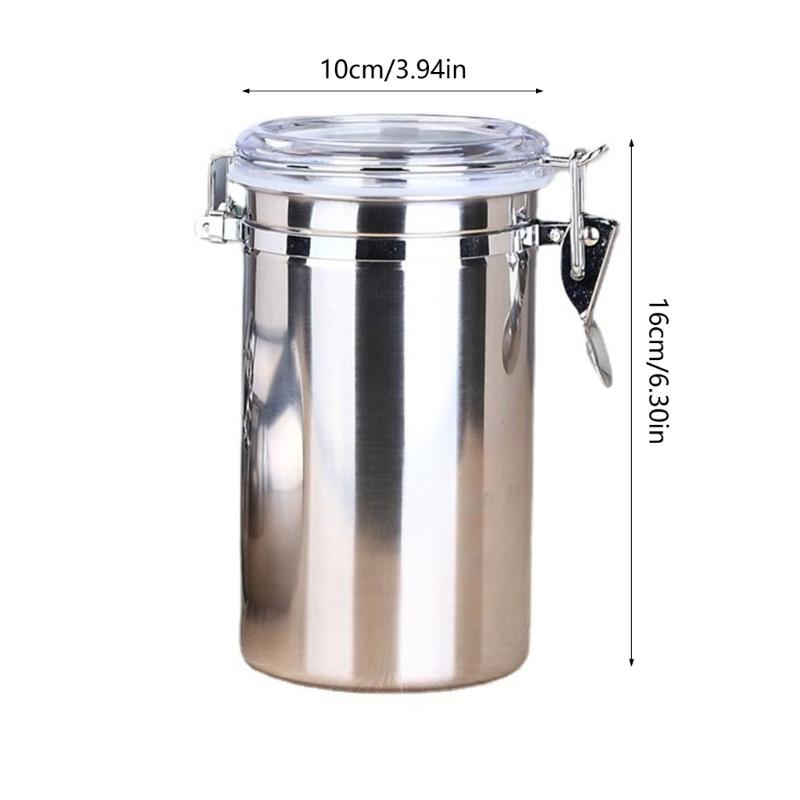 Multifunctional Steel Canister Set Steel Kitchen Storage Container Food Storage Sealed Canister with Clear Lid