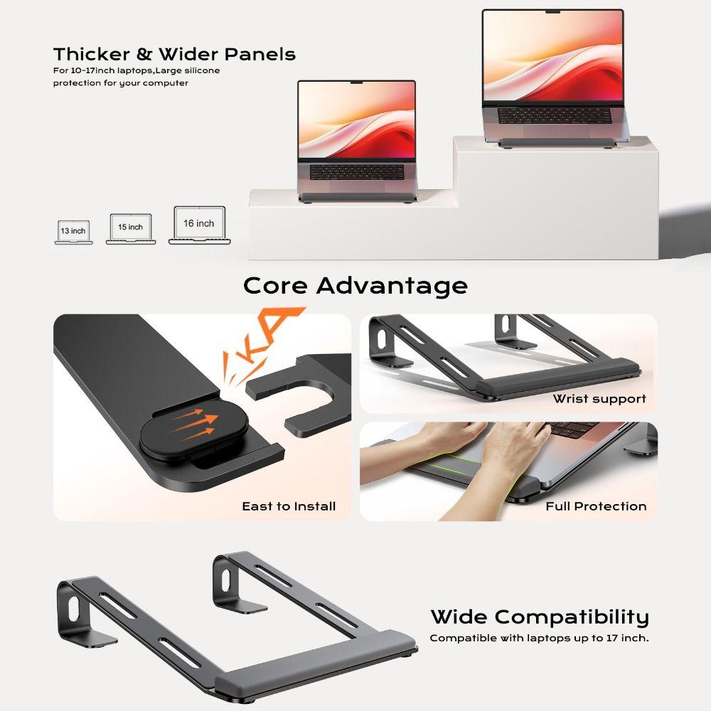 Professional Acrylic Laptop Stand with Wrist Support Transparent Laptop Riser Non-slip Portable Tablet Stand For Typing/Reading