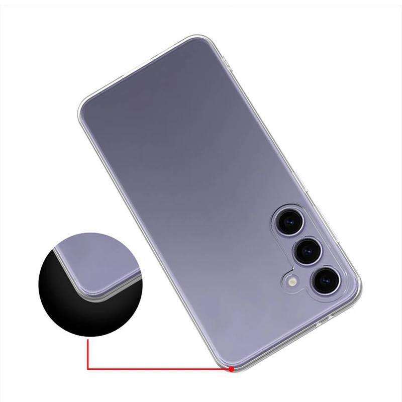 Simple Slim Soft TPU Clear Transparent Phone Case On For Samsung Galaxy S24 FE S24FE G Cover Fundas Capa