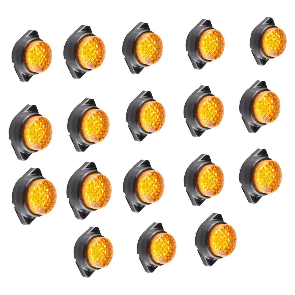 

18PCS LED Trailer Marker Lights 12V Waterproof Amber Chicken Lights Universal Side Clearance Lamps for Semi Truck Freightliner Cargo бурштин
