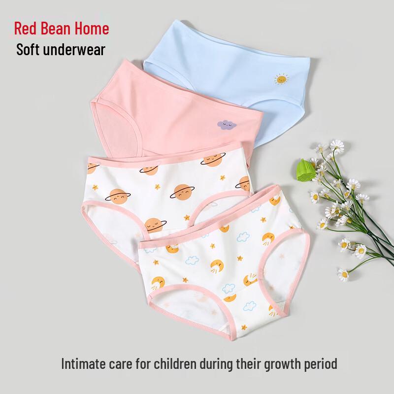 Hodohome Girls' Silk Blend Antibacterial Cotton Underwear 4-Pack