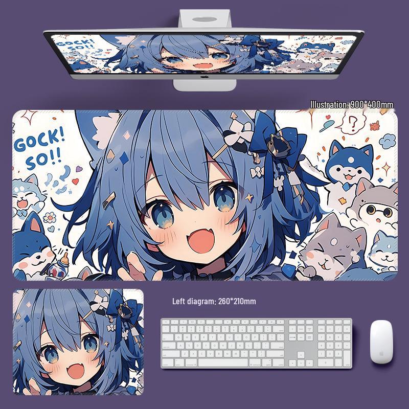 Extra Large Non-Slip Anime Girl Mouse Pad for Gaming and Esports