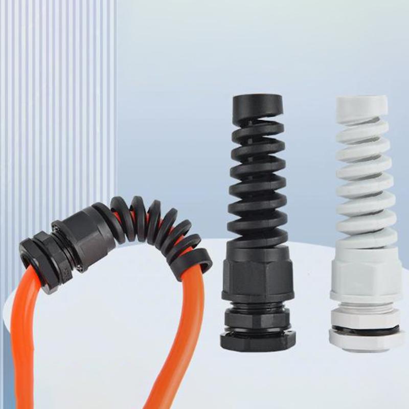 5Pcs Waterproof Cable Gland Pg7 Plastic Anti-Bending Joint M12 Nylon Pa66 Torsion-Proof Glands Pg7/9/11/13.5/16/19/21 Connector