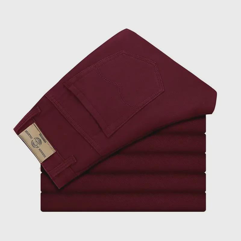 Men's Spring and Summer Solid Color Straight Slim Trousers - Korean Style, Large Size
