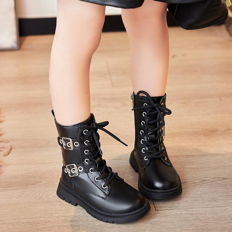 

Распродажа Осень/Зима для Маленьких Девочек Новые Ботинки с Пряжкой, Круглым Носком, Удобные, Крутые, Модные, Детские Повседневные Одинарные Ботинки на Платформе для Ходьбы 28