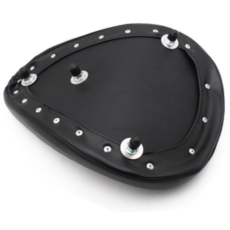 Motorcycle Leather Saddle Seat Retro Black Leather Solo Seat for Harley Custom Chopper Bobber Honda Yamaha Kawasaki Suzuki