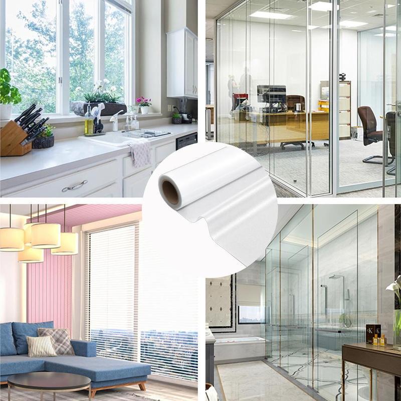 1/2M Matte Window Film Privacy UV Protection Stained Vinyl for Glass Static Cling Frosted Decorative Window Sticker for Home
