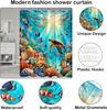 Sea Turtle Shower Curtain Ocean Beach Coastal Marine Life Bath Set with Hooks Home Decoration Fabric Waterproof for Bathroom