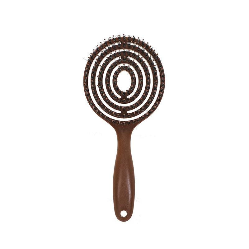 Boar Bristle Detangling Hairbrush Women Scalp Massage Combs Hollow Out Wet Curly Hair Comb Barber Hairdressing Styling Tools