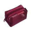 Retro Color Transparent Cosmetic Bag Zipper Toiletry Storage Bag Casual Mesh Makeup Bag  Lady