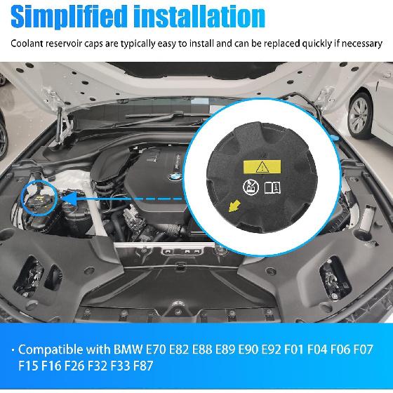 Radiator Expansion Tank Cap Coolant Cover Compatible with BMW E70 E82 E88 E89 E90 E92 F01 F04 F06 F07 F15 F16 F26 F32 F33 F87,140Kpa (Replaces