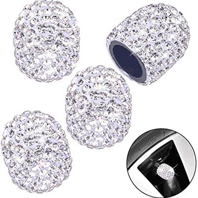 4PCS Crystal Car Tire Valve Caps Diamond Shining Dust-proof Wheel Valve Cover Vehicle Bling Car Charms Decor Auto Accessories
