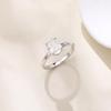 925 Sterling Silver Oval Moissanite Solitaire Engagement Ring with Four-Prong Setting for Women
