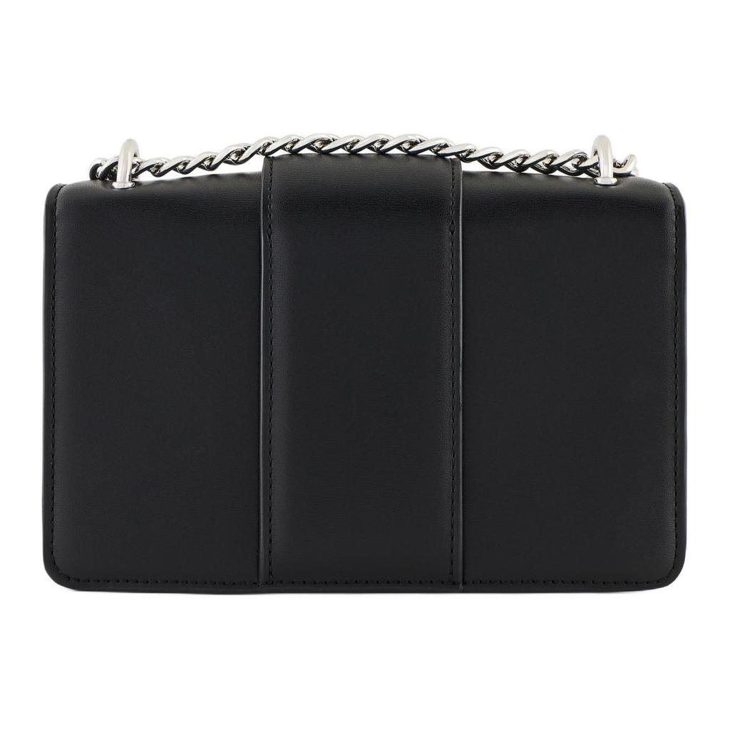 Emporio Armani Hollow Logo Flap Closure Polyester Messenger Bag Women bags Black XW000071AF12039UC001