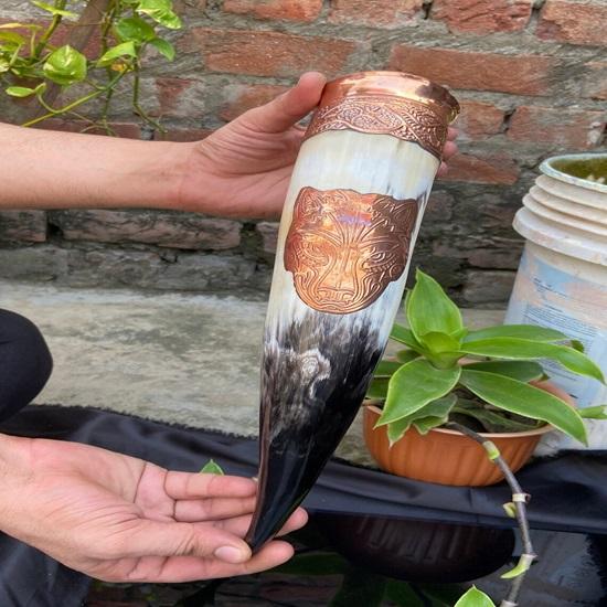 Zestaw 2 Rogów do Picia Wikingów Autentyczny Wikingowski Prezent Ślubny Prezent dla Drużbów i Druhen