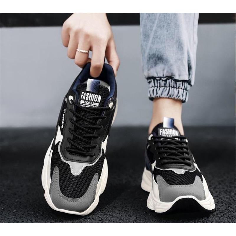 Men's Shoes, Breathable Mesh Sports Shoes, All-match Thick-soled Casual Shoes