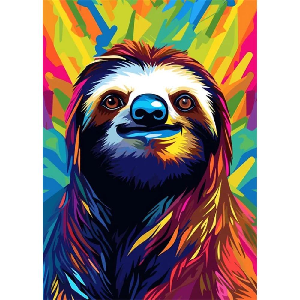 Abstrakt Färgstark Vilda Djur Canvasmålning Bläckfisk Katt Apa Lejon Graffiti Popkonst Målare Väggkonst Väggmålning för Heminredning