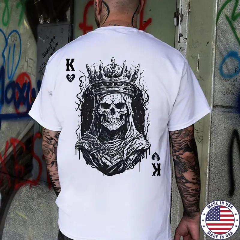 Poker K Skeleton King Print Men s Unisex T-Shirt M