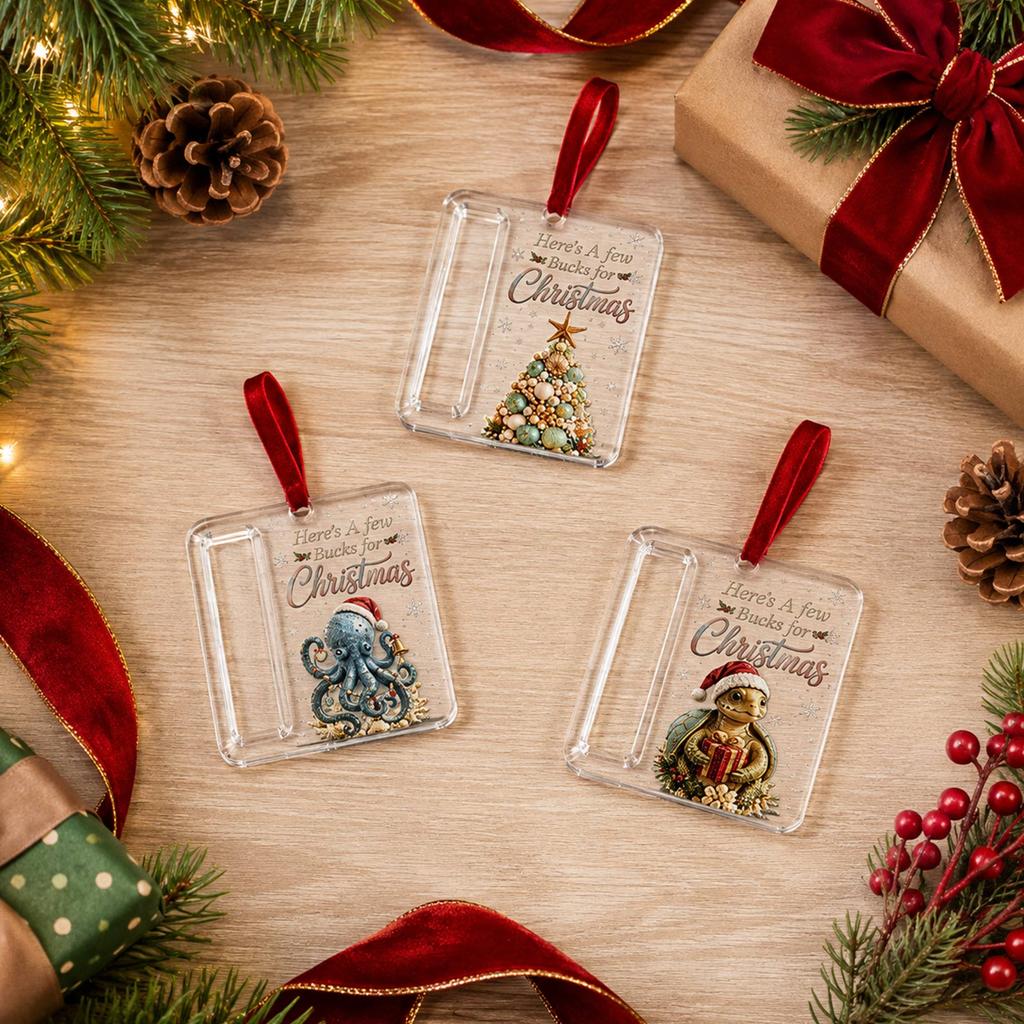 Clear Acrylic Christmas Tree Hanging Ornament Holder for Holiday Home Decor