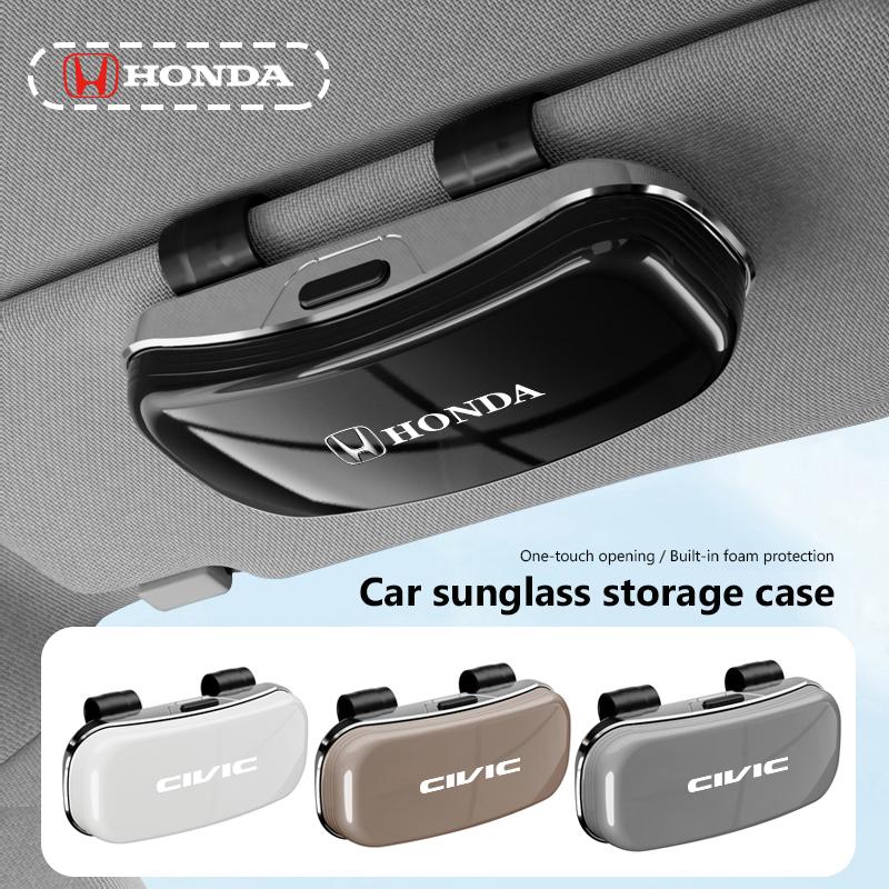 Car Sun Visor Glasses Storage Box Sunglass Case Accessories For Honda Civic Fit Jazz Accord Pilot CRV Odyssey Passport City Shut SM1