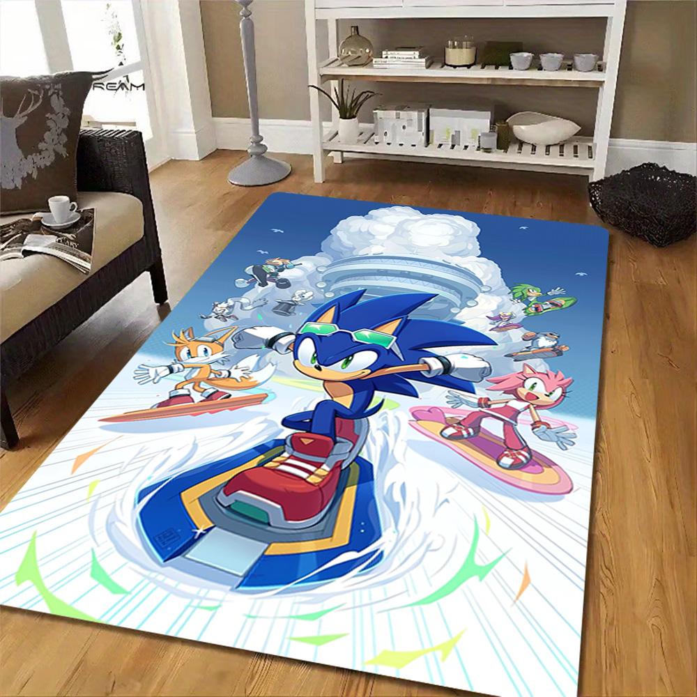 Sonic The Hedgehog Adventure Poster Decoration,Carpet,Living Room,Bedroom, Non-slip,Square rug
