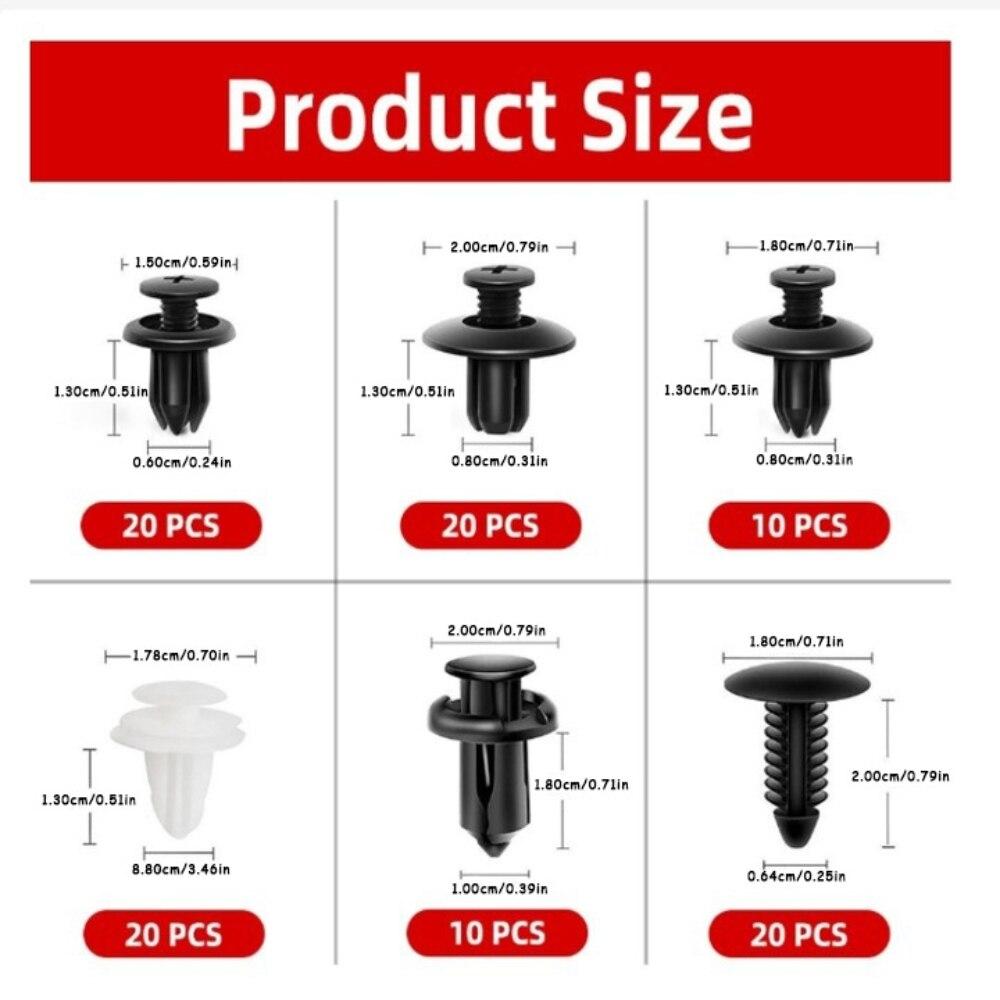 100 Stück Auto Fastener Clip Kit Fender Rivet Clips Karosserie Push Retainer Pin Rivet Stoßstange Türverkleidung Retainer Auto Clips