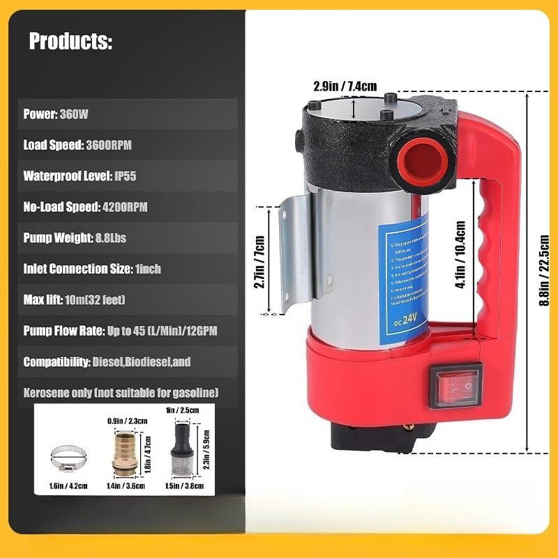 Cordless Electric Fuel Transfer Pump Oil Commercial Self-priming Extractor Pump Motor Auto Diesel Kerosene Extraction Pump